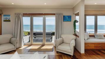 TV, lareira, DVD player, livros