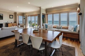Dining - Beachfront Retreat with Stunning Views (Oakura)