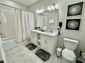Shower, hair dryer