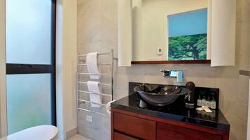 シャワー、ヘアドライヤー、タオル