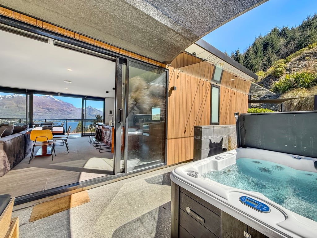 Private spa area flowing directly from the main living space
