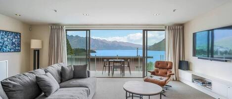 Televisión, chimenea y libros