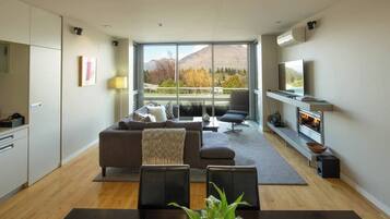 TV, fireplace, offices