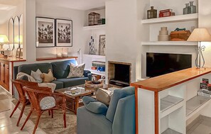 Televisie en een open haard