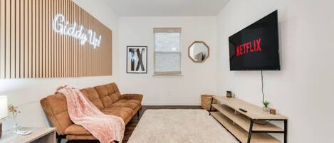 TV, fireplace, video games, table tennis