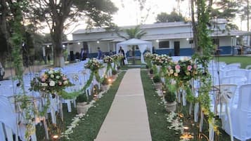 Outdoor banquet area