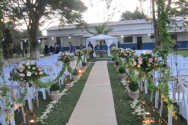 Outdoor banquet area
