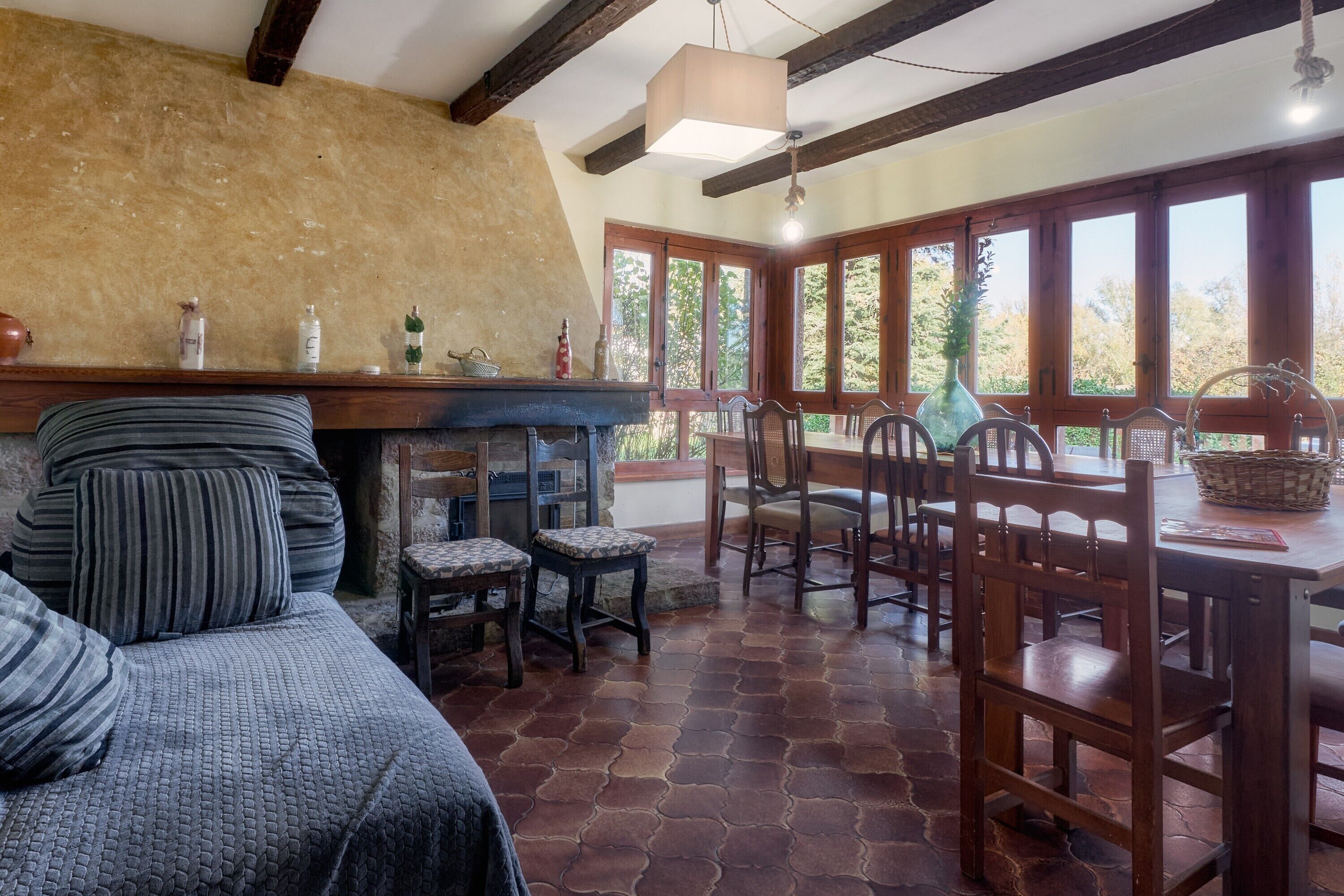 Televisión, chimenea y tenis de mesa 