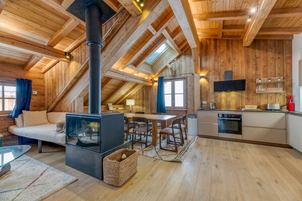 Chimenea y tenis de mesa 