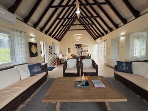 Smart TV, DVD player, table football, books