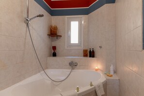 Douche, séchoir à cheveux, serviettes fournies