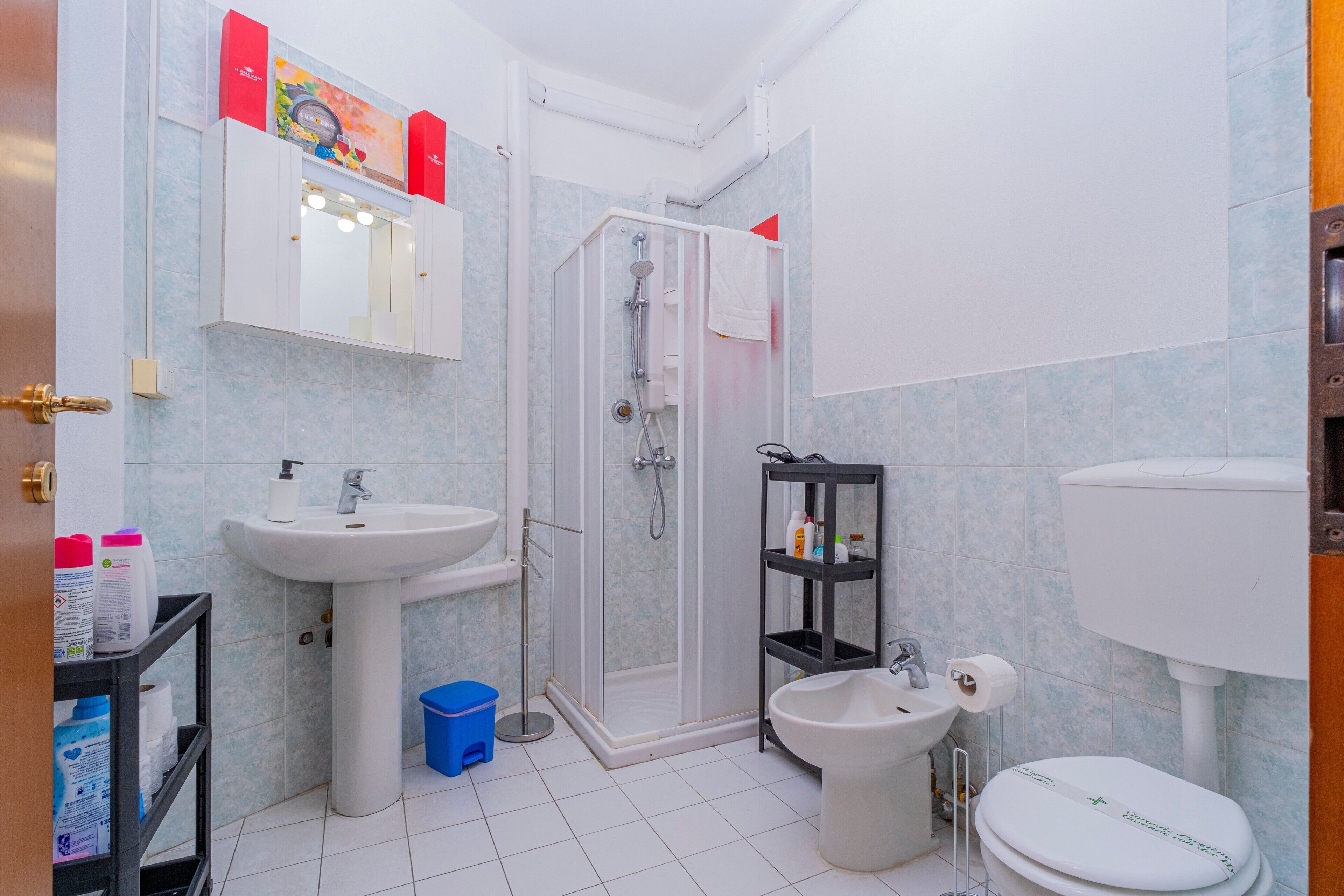 Dusche, Haartrockner, Handtücher