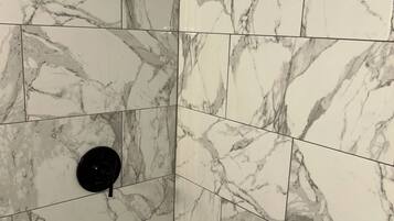 Hair dryer, bidet, towels, soap