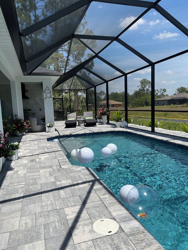 Outdoor pool, a heated pool
