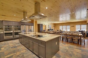 Fridge, microwave, oven, stovetop - Fire Creek Retreat | Sleeps 48 | 12BR, 13BA Lodge! (Pigeon Forge)