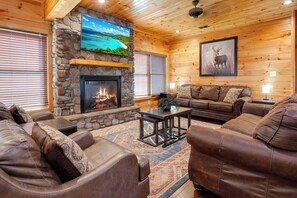 Smart TV, fireplace - Fire Creek Retreat | Sleeps 48 | 12BR, 13BA Lodge! (Pigeon Forge)