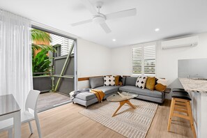 55-inch TV with digital channels, Netflix, DVD player