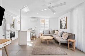 55-inch TV with digital channels, Netflix, DVD player