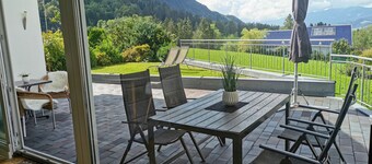 Apartamento 'Ferienwohnung Panoramablick' con vistas a la montaña, terraza privada y Wi-Fi