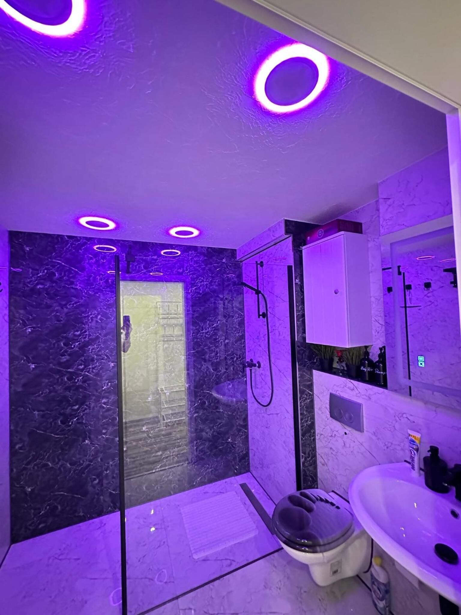 Dusche, Haartrockner, Handtücher