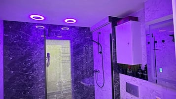 Dusche, Haartrockner, Handtücher