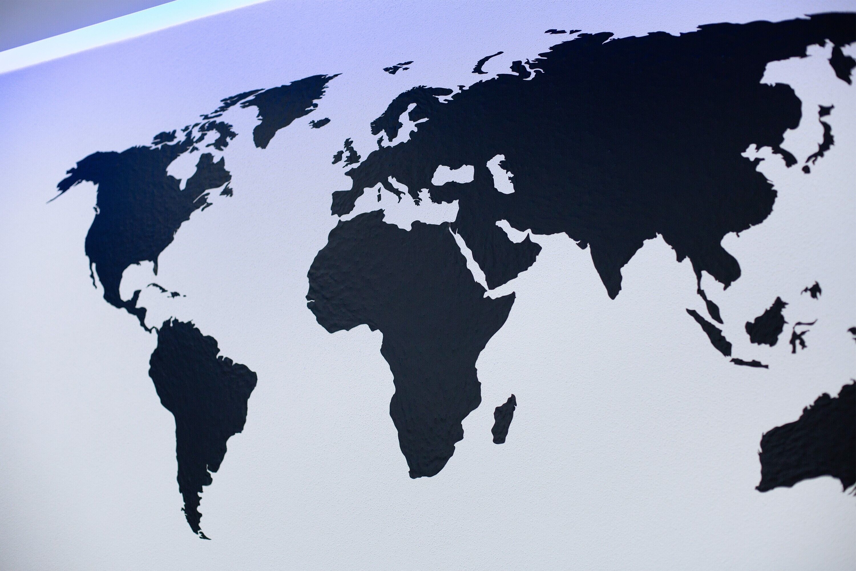 Une projection cartographique du monde.
