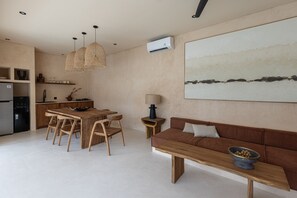 Villa, 2 Bedrooms, Patio, Pool View | Private kitchen | Fridge, stovetop, electric kettle, toaster