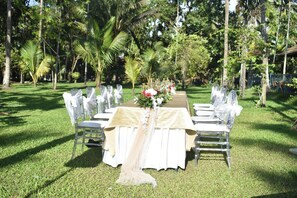 Outdoor banquet area