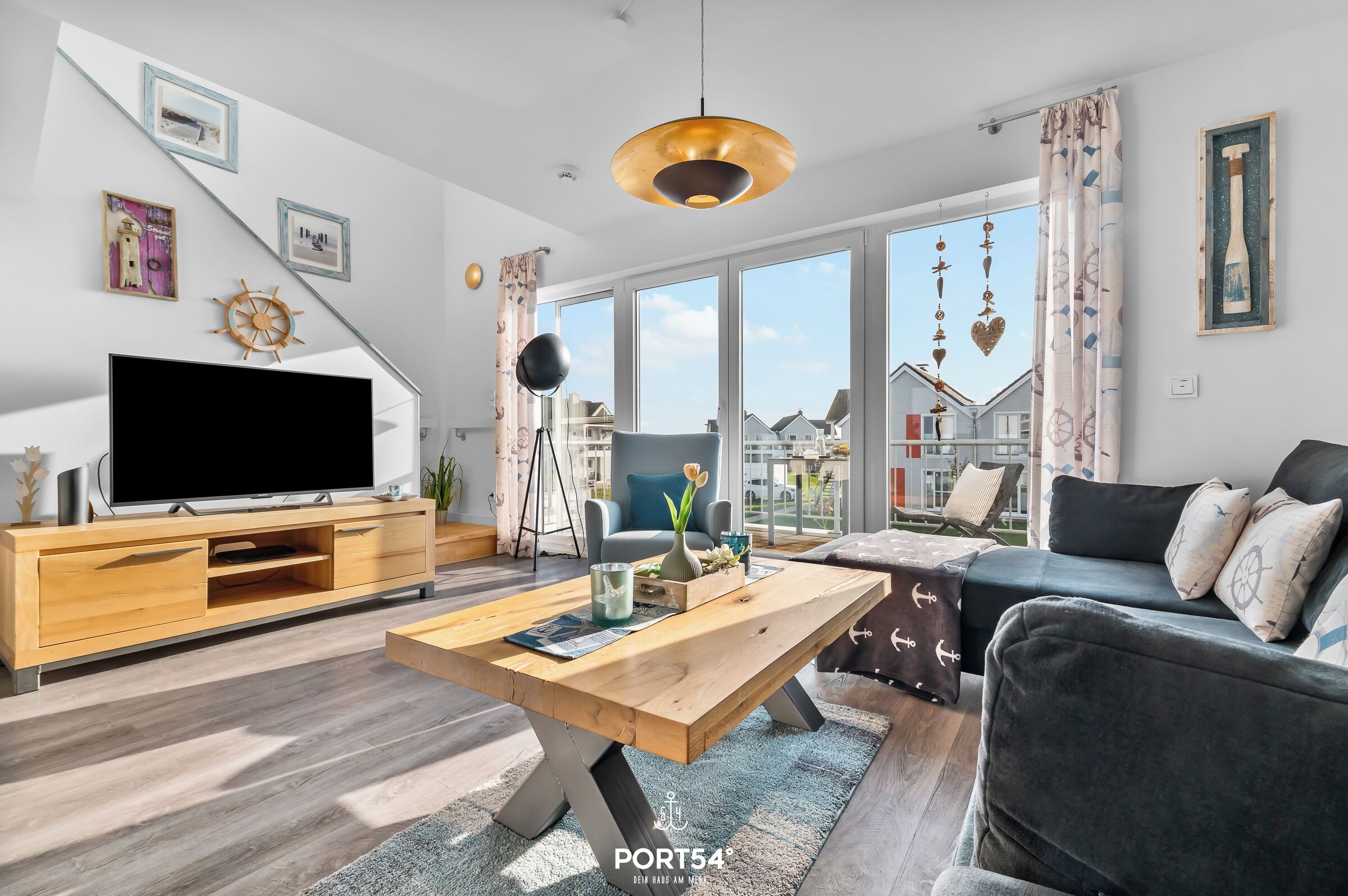 TV, fireplace, books