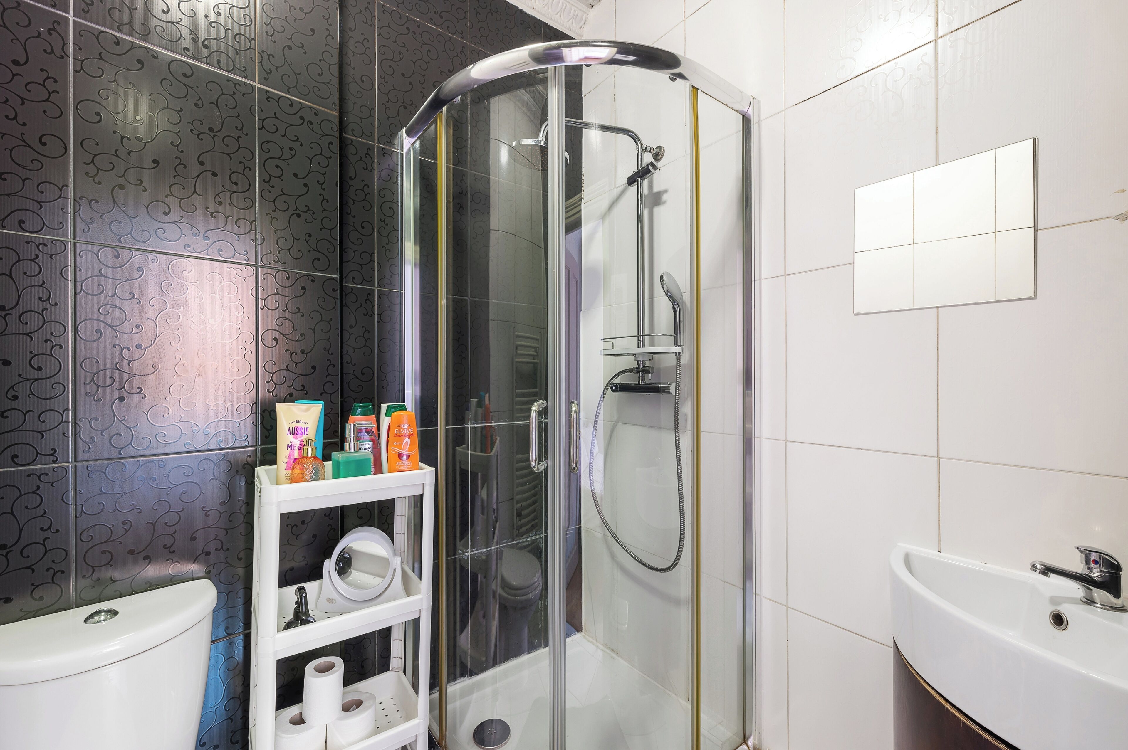 Apartment | Bathroom | Shower, hair dryer, towels