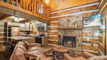 TV, fireplace, video games