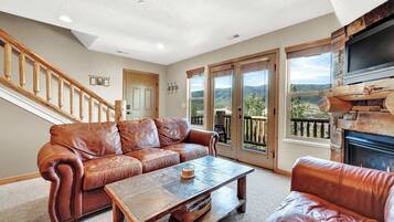 TV, fireplace, offices