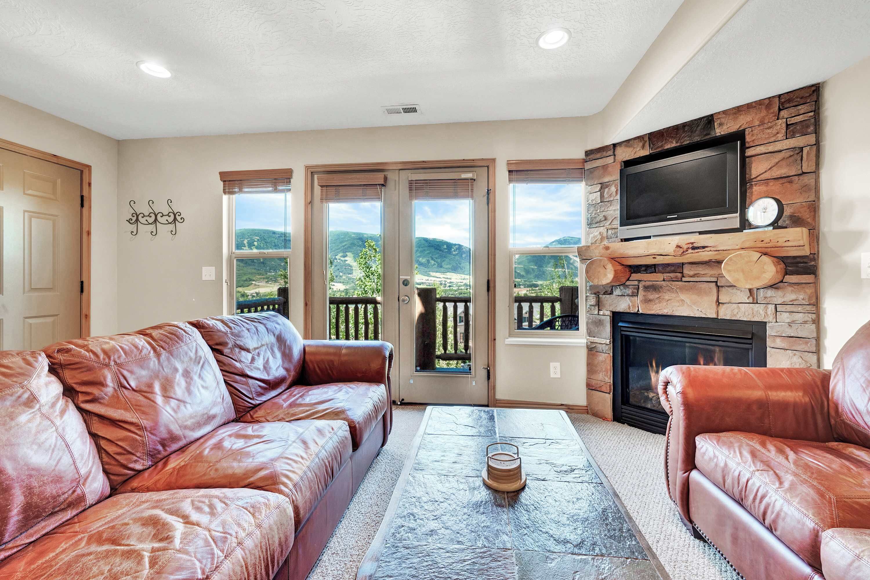 TV, fireplace, offices