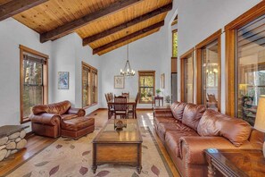TV, fireplace, foosball, offices