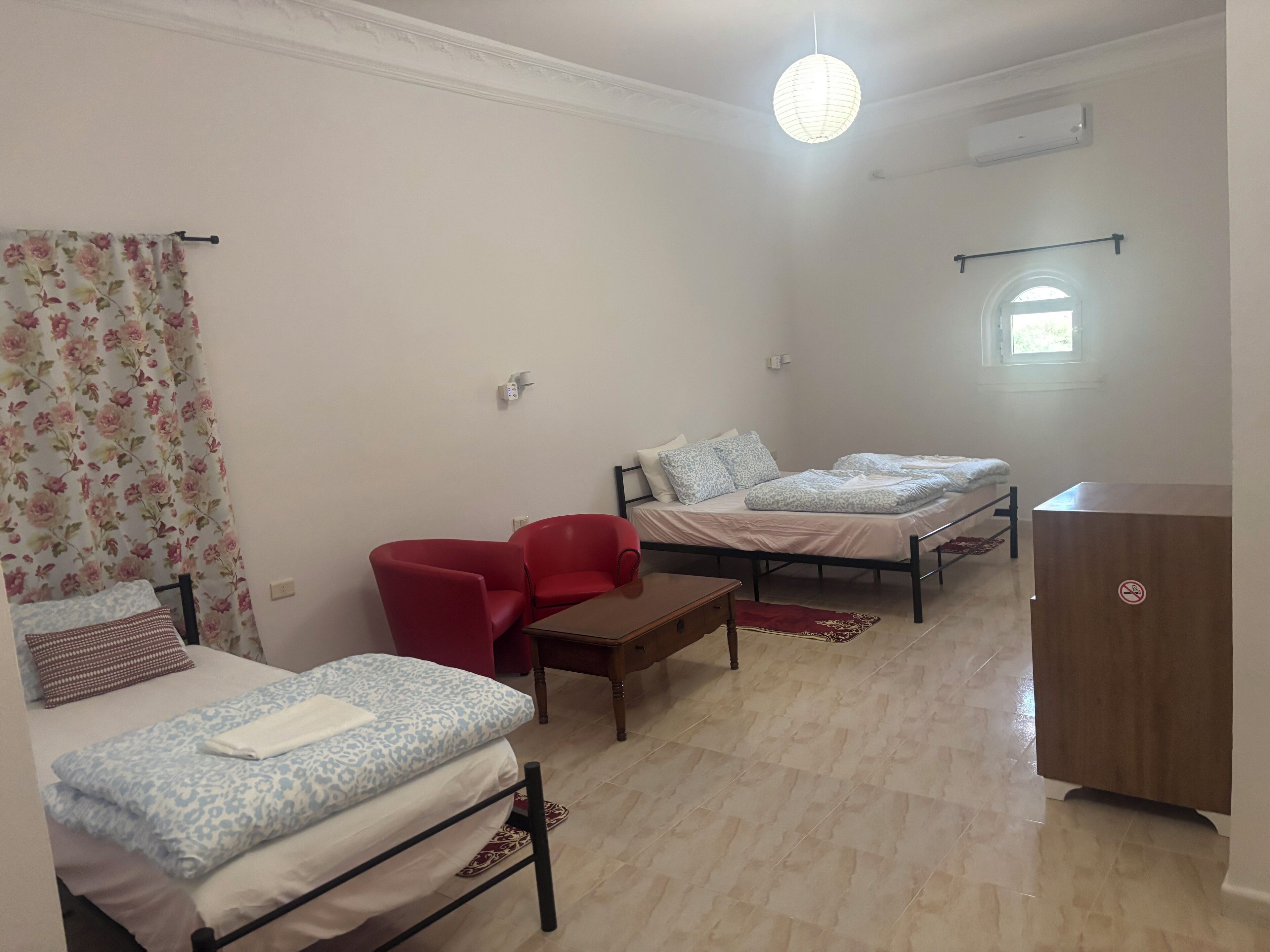 Individually decorated, individually furnished, desk, laptop workspace