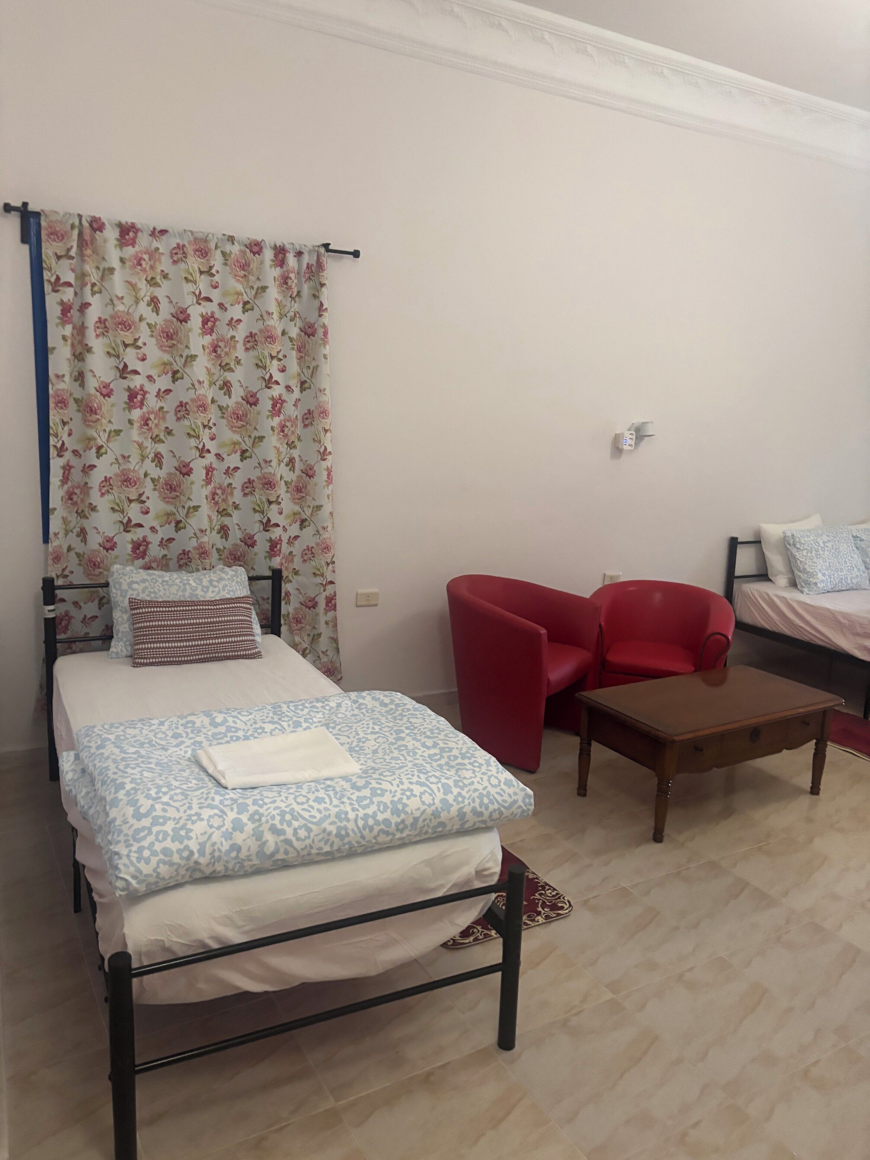 Individually decorated, individually furnished, desk, laptop workspace