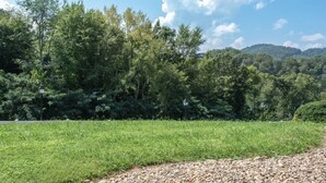 A natural landscape with a grassy field, trees, and a mountain in the background. - 2BD 2BA|Indoor Pool and Hot Tub| Handicap Accessible Bath| Sleeps 6 (Pigeon Forge)