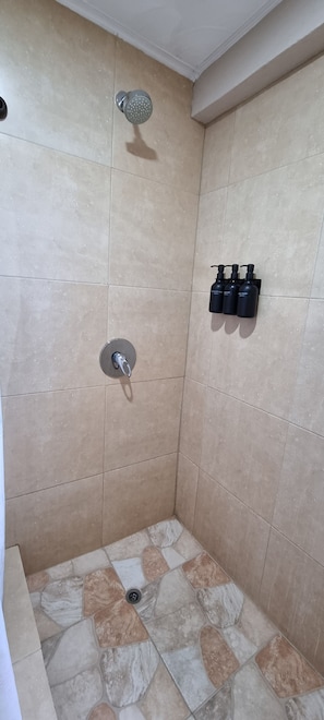 Towels, soap, shampoo, toilet paper