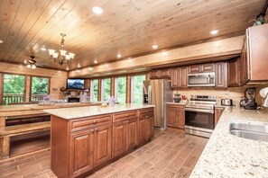 Fridge, microwave, oven, stovetop - Epic Stay: Private Pool, Theater & Games for 30 (Sevierville)