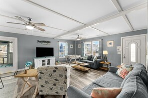 Smart TV, table football, books, stereo