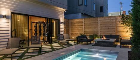 Piscine extérieure, piscine chauffée