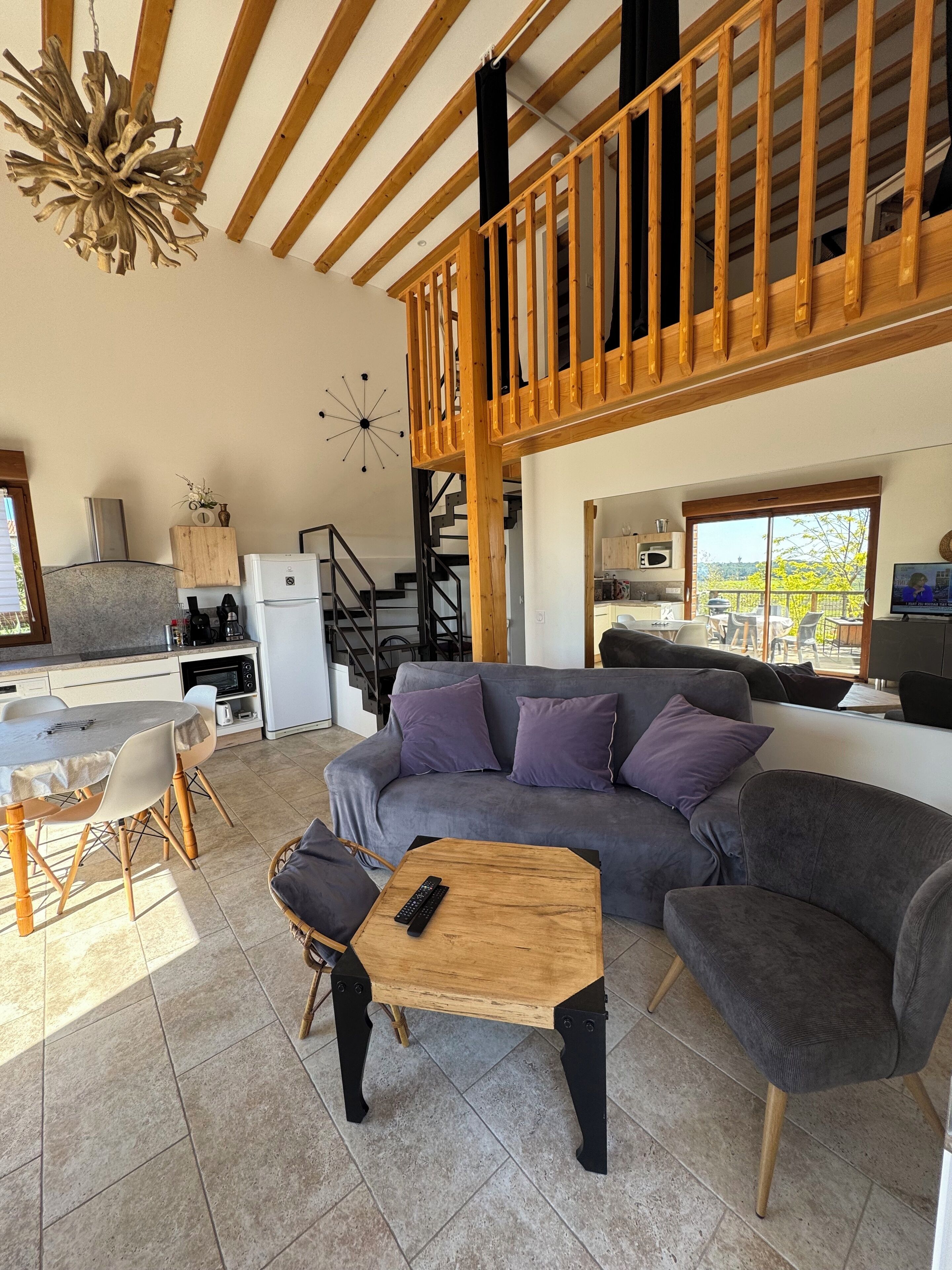 TV, DVD player, books, video library