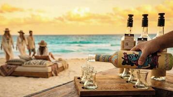 Sun loungers, beach towels