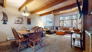 Smart TV, fireplace, DVD player