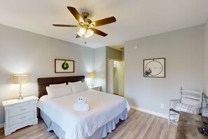 2 bedrooms, iron/ironing board, internet, bed sheets