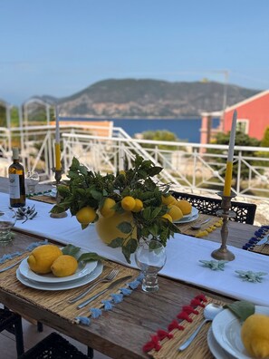 Outdoor dining - Villa Renata. (Katsarata)