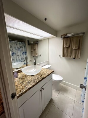 Sèche-cheveux, serviettes fournies