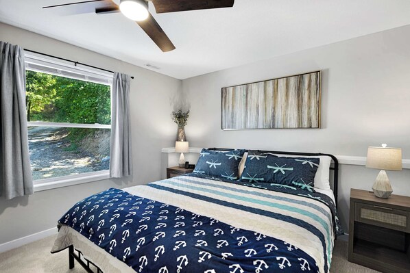 4 bedrooms, iron/ironing board, travel cot, WiFi