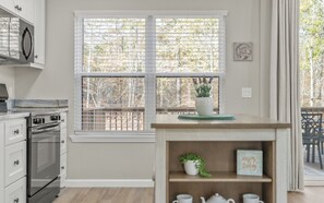 Fridge, microwave, oven, toaster