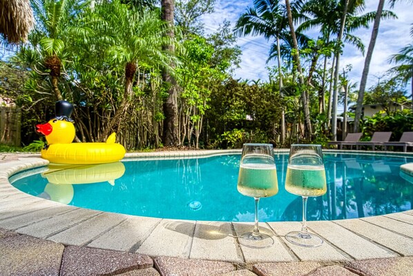 A heated pool